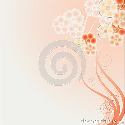 Magic spring flower tree Vector Illustration