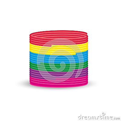 Magic spring rainbow helical toy vector isolated on the white background Vector Illustration