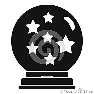 Magic star ball glass icon, simple style Vector Illustration