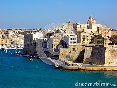 The magic sun at Valleta, Malta Stock Photo