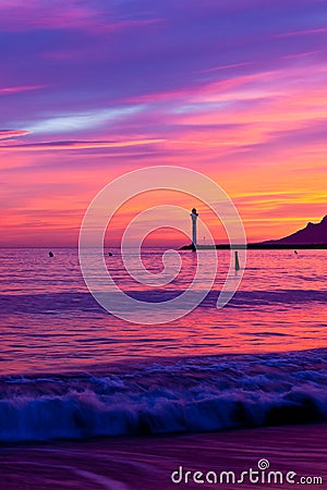 Magic Sunset in Cannes, Cote d'Azur, France Stock Photo