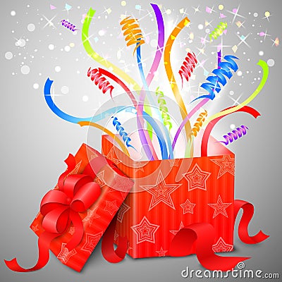 Magic surprise box Vector Illustration