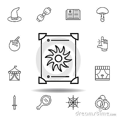 magic tarot outline icon. elements of magic illustration line icon. signs, symbols can be used for web, logo, mobile app, UI, UX Cartoon Illustration