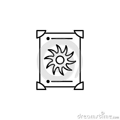 Magic tarot outline icon. Signs and symbols can be used for web, logo, mobile app, UI, UX Vector Illustration