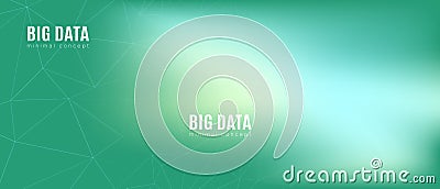 Magic Technology Connection. Data Flow. Cyan Grid Vector Illustration