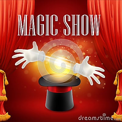Magic trick, performance, circus, show concept Vector Illustration