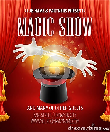 Magic trick, performance, circus, show concept Vector Illustration