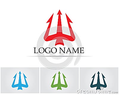 Magic trident logo and symbols template vector Vector Illustration