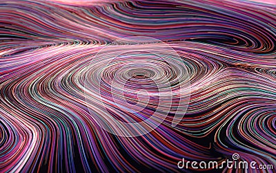 Magic vortex lines, fantasy wave pattern, 3d rendering Stock Photo