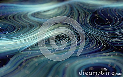 Magic vortex lines, fantasy wave pattern, 3d rendering Stock Photo
