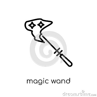 Magic wand icon. Trendy modern flat linear vector Magic wand icon on white background from thin line Fairy Tale collection Vector Illustration