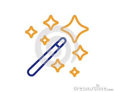 Magic wand line icon. Magician stick sign. Vector Stock Photo