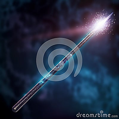 magic wand, magician's wand, wizard's wand, hanging in the air Stock Photo