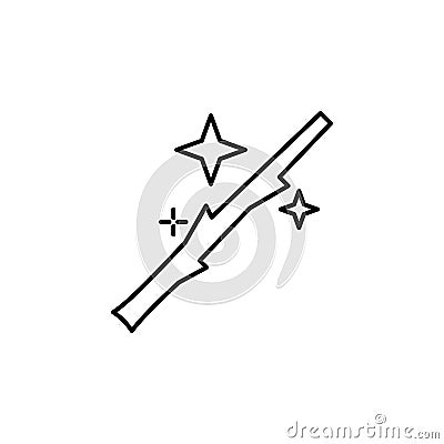 Magic wand with star outline icon. Signs and symbols can be used for web, logo, mobile app, UI, UX Vector Illustration