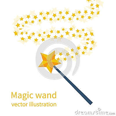 Magic wand with a star Vector Illustration