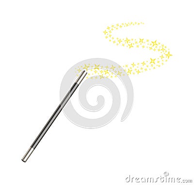 Magic wand with stars Vector Illustration