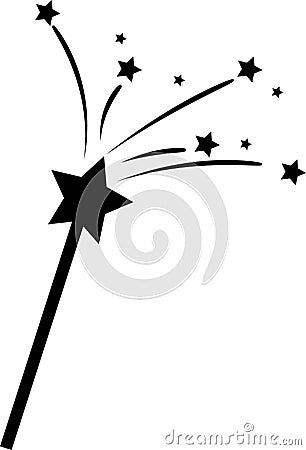 Magic Wand with Stars Vector Illustration