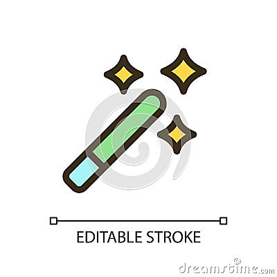 Magic wand tool pixel perfect RGB color ui icon Vector Illustration