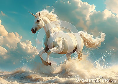 Magical Adventures of the Cortez Princess and Her Flying Unicorn Stock Photo