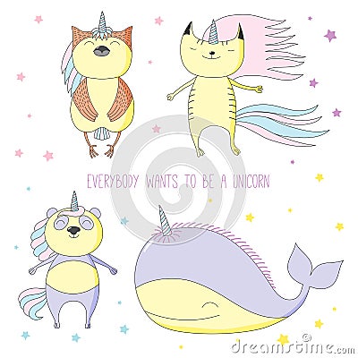 Magical animals Vector Illustration