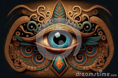 Magical blue Eye of Horus hipster style Stock Photo