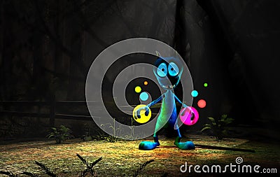 Magical cartoon alien character Stock Photo