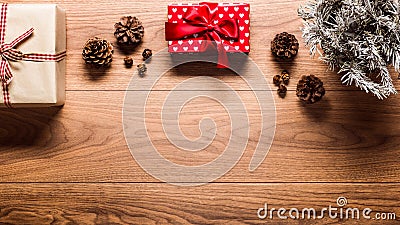 Magical christmas theme background, on wooden table Stock Photo