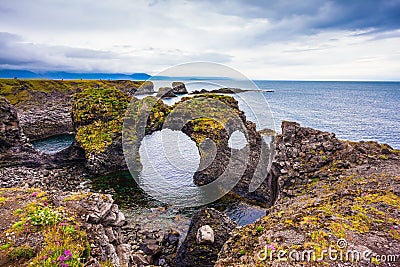 Magical coastal cliffs Stock Photo