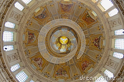 Magical Dome of Berlin Cathedral Stock Photo