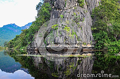 Magical dreamy tropical lake in Thailand Stock Photo