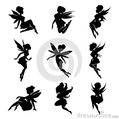 Magical fairies in the cartoon style. Vector Illustration