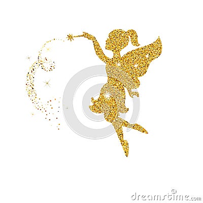 Magical fairy with dust glitters Vector Illustration