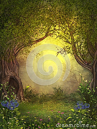 Magical Fairy Woods Stock Photo