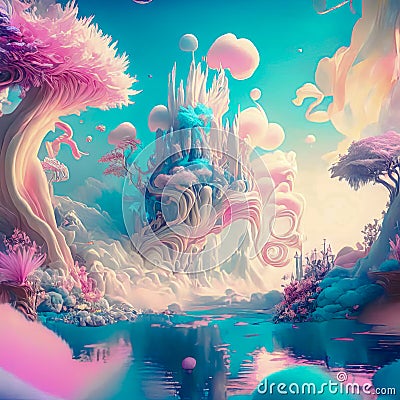 Magical fantasy land, land from a dream Stock Photo