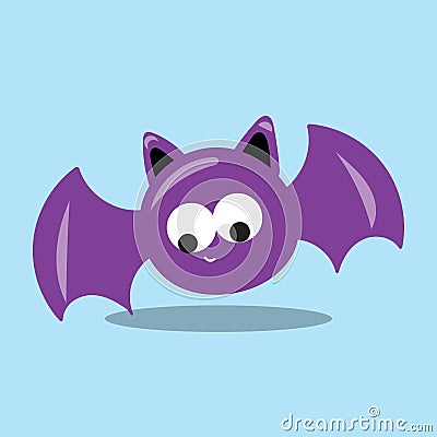 MAGICAL HALLOWEEN UNICORN BAT VIOLET 08 Vector Illustration