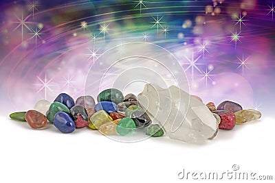 Magical healing crystals Stock Photo