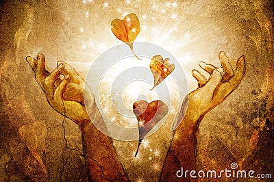 Magical hearts Stock Photo