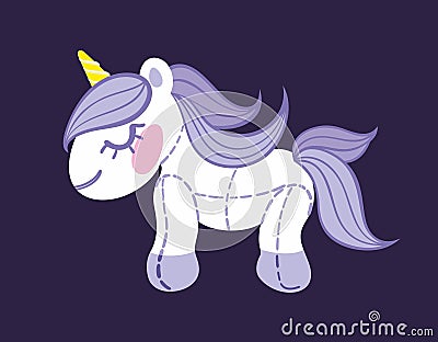 Magical and Inspiring Unicorn,Greeting card, poster, print. Vector illustration Vector Illustration