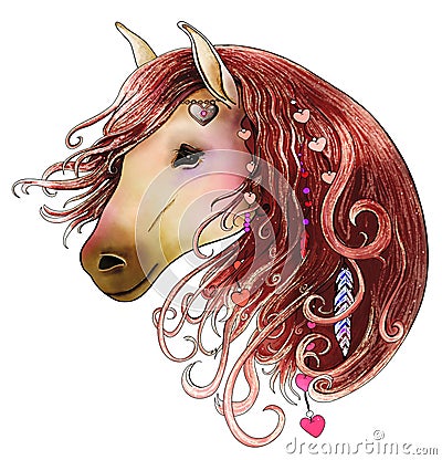 The Magical Love Horse Cartoon Illustration