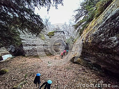 Magical place of giant stones and narrow passages in the mountain Stock Photo