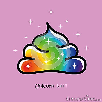 Magical rainbow unicorn poop Vector Illustration