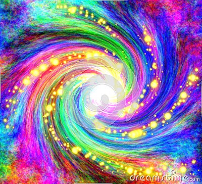 Magical spiral wallpaper in motley colours Stock Photo