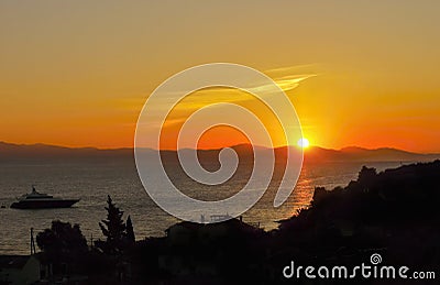 Magical Sunset Scenery Stock Photo