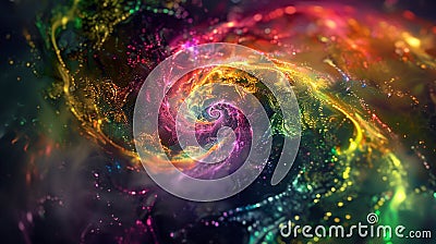 A magical swirl of gulal colors dancing in the air Stock Photo