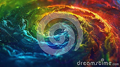 A magical swirl of gulal colors dancing in the air Stock Photo