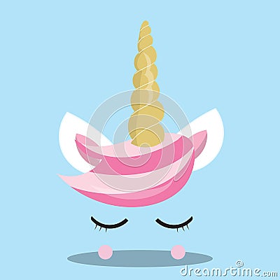 MAGICAL UNICORN CLOSE 08 Vector Illustration