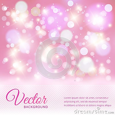 Magical vector background with colorful bokeh Vector Illustration