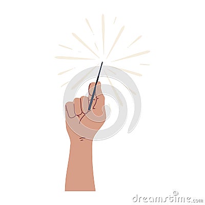 magical wand on hand Vector Illustration