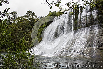 Magical Waterfall, New Zealand North Island Stock Photo