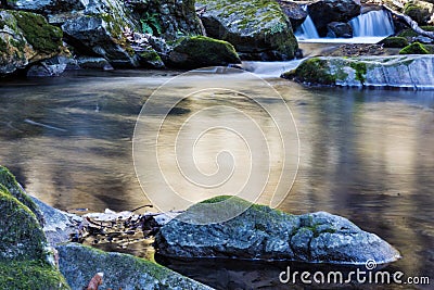 A Magical Waterfall and Pool Stock Photo